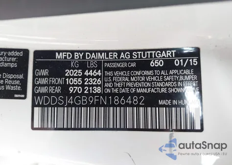 2015 Mercedes-Benz Cla 250 4Matic z USA, uszkodzony, nr VIN WDDSJ4GB9FN186482